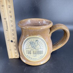 Deneen Pottery Hand Made Coffee Mug Cup Brown Glaze Egg Harbor Illinois IL
