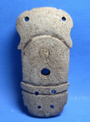 PRE-COLUMBIAN AZTEC STONE TLALOC RAIN GOD WHISTLE PENDANT