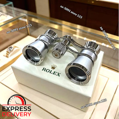 ROLEX Opera Binoculars Silver VIP Display Desk Collectible Rare Luxury
