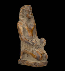Ancient Egyptian King Khufu Kneeling Statue Pharaonic Pharaoh Stone Artifact BC