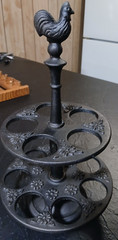 Invicta Cast Metal Two Tier Egg Holder w/Chicken Finial – France
