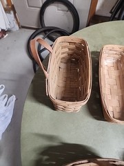 LOT OF 5 ASSORTED LONGABERGER BASKETS VARIOUS SHAPES SIZES 1980s CHEAP L$$K
