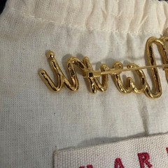 Marni Brooch Pin Logo Gold Color Unused Fashion Accessory
