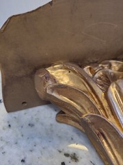 Classic Italian Florentine Gold Gilt Carved Wood Wall Shelf 12″ wide