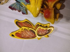 VTG Homco Universal Statuary 3-D Wall Art Decor Mushroom Frog Butterfly MCM 3 pc
