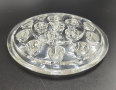 Unbranded Antique Glass Flower Frog 16 Hole 5 Inch Clear Pressed Glass Vase Inse