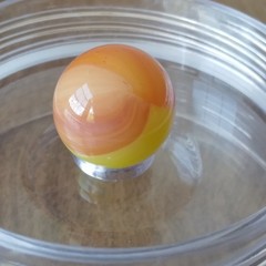 .71″ Vintage Sunburst Sunrise Orange UV Yellow Akro Vitro Marble