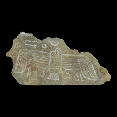 Authentic Ancient Egyptian Antiques Winged Deity Relief Stone Fragment BC