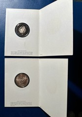 1975 Franklin Mint Bronze Christmas Coin Lot (2) “Peace” & “Season’s Greetings”