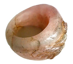 300 BC Authentic Ancient Roman hololith Ring Engraved Gemstone Depict Dolphin