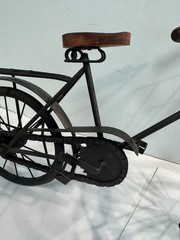 Large 19.5″ L Collectible Wooden & Wrought Iron Bicycle Model Black Vintage
