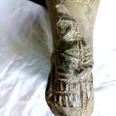 300 BC Ancient Roman Terracotta Drinking Rhyton Ceramic Artifact Intact Pottery