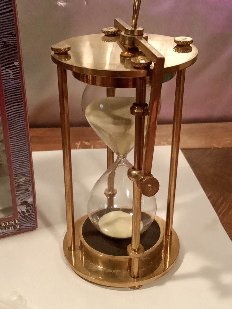 The Glass Nautical Brass Hourglass Sabiler De Marine 30 Min. Timer Wall Mount