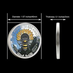 Bee Kind Sunflower Commemorative Coin Iron Collectible Inspirational Gift Token