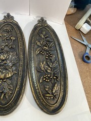 VTG 4 Seasons Syroco Floral Wall Plaques Hollywood Regency MCM Molded Plastic
