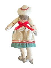 Vintage Annie Oakley Cloth Doll 1970s Toy Western Cowgirl Prairie Room Decor