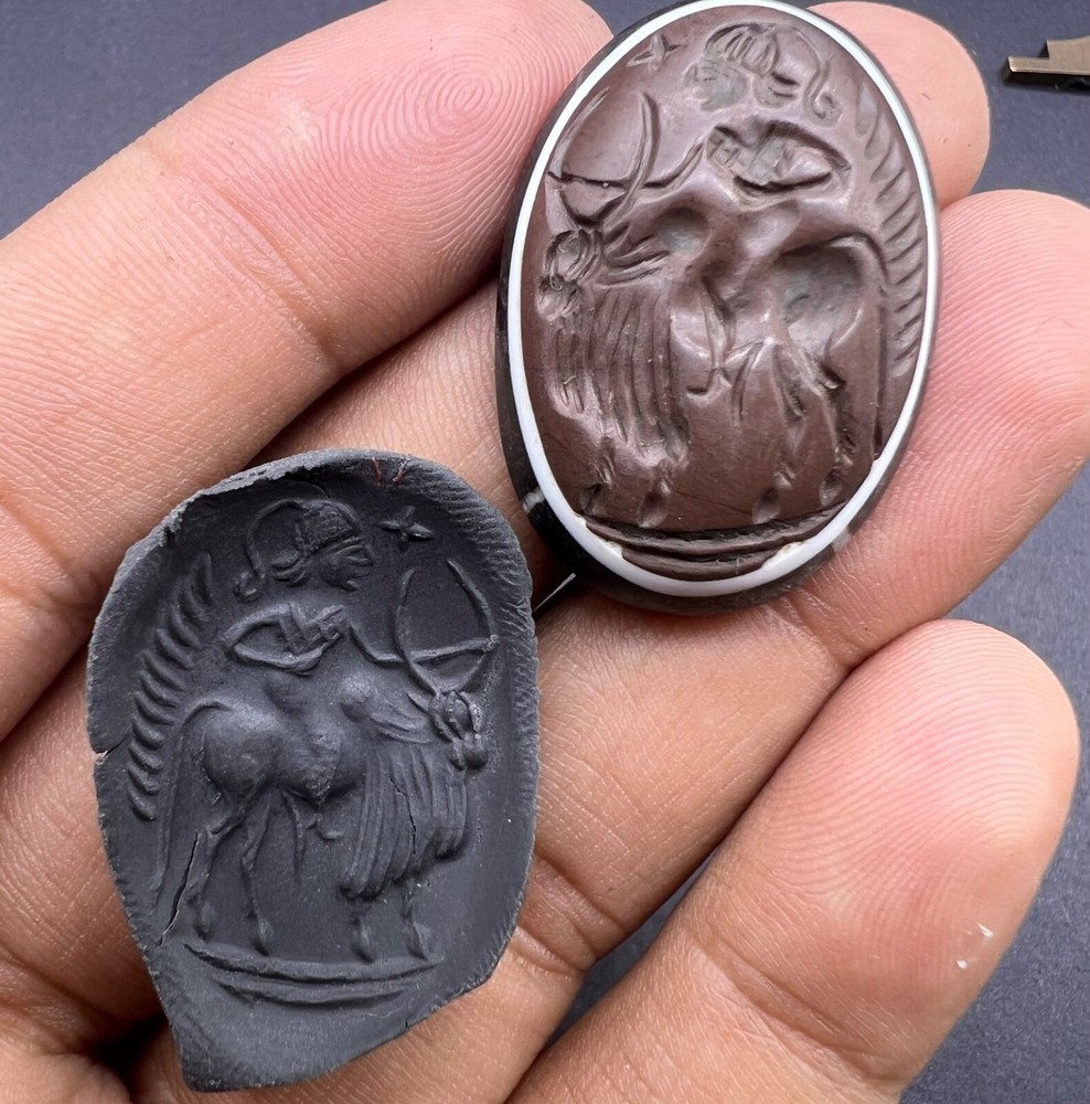 Rare Medieval Intaglio Seal Cylinder Jasper Stone Stamp Bead