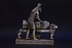 EGYPTIAN ANTIQUE STATUE RARE EGYPTIAN ANTIQUITIES OF GOD ANUBIS PHARAONIC BC
