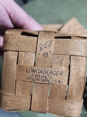 LOT OF 5 ASSORTED LONGABERGER BASKETS VARIOUS SHAPES SIZES 1980s CHEAP L$$K