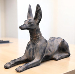 ANCIENT EGYPTIAN ANTIQUITIES UNIQUE EGYPTIAN STATUE ANUBIS GOD FUNERARY RITES