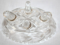 6 Glass Wrapped Candy Pieces Murano Style With Clear Glass Unbranded Bowl-WRC