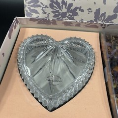 Wedgwood Full Lead Clear Crystal Heart Shaped Candy Potpourri Dish New In Box
