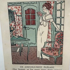Pierre Brissard Antique La Gazette du Bon Ton “Un Ameublement Elegant” 1912 Fash