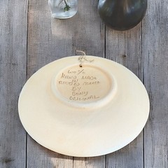 Hand Made Pottery Rhodes Greece Round Dish Plate Dish Bony Original Ceramics VTG