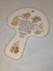 Mushroom Ceramic Wall Decor/Spoon rest Avon Hand-Painted 1980 Mushroom Shrooms
