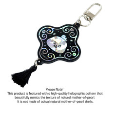 Korean Holographic Zodiac Amulet Keychain Traditional Good Luck Charm Keyring