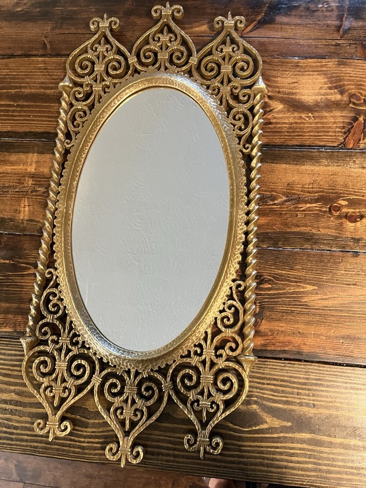 1975 Burwood Wall Mirror Hollywood Regency Ornate Gold Large 4975 32.5”x15”