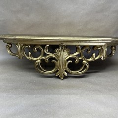 Vintage Syroco 1963 Bed Crown Wall Shelf Gold Ornate Hollywood Regency 21”