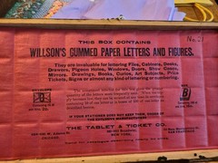 Willson’s Gummed Paper Letters in Wood Handy Box Broadway NY