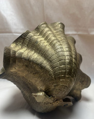 Vintage 1950s Solid Brass Clam Shell Trinket/Planter Hand Crafted In India