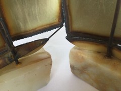MCM Vtg Demott Brass Metal on Stone Base Sailboat Sculptures Set of 2 Signed