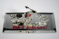 Glass Baron Motorcycle Chopper, Ride It Like You Stole It Glass Figurine #4173