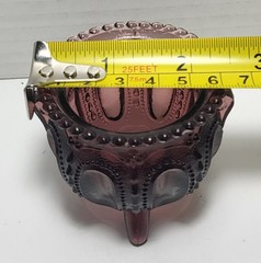 Vtg Degenhart Boyd Thumbprint Cauldron Gypsy Toothpick Candle Holder Amethyst