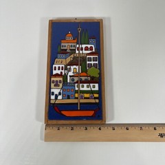 20th Century Greece Art Wall Décor Tile Terracotta Angelo Tsakirakis 8.5 x 4.5