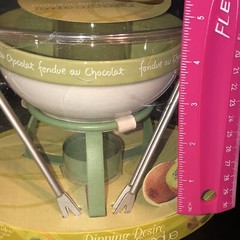 NEW JOE Dipping Desire Chocolate FONDUE Ceramic Bowl Forks Metal Burner Fun
