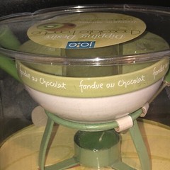 NEW JOE Dipping Desire Chocolate FONDUE Ceramic Bowl Forks Metal Burner Fun