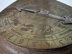 Antique Calendar Astrological Art Horoscope Wall Hanging Decor Broken ***