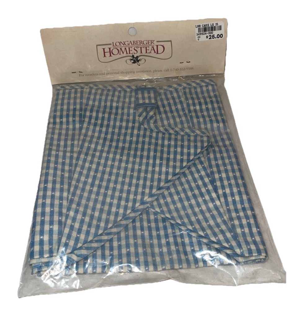 RARE Longaberger Gingham Blue Liner New In Package Vintage 394925 LNR Cake Lg 15