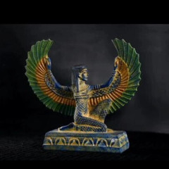 Authentic Ancient Egyptian Antiquities Winged Isis Colored Statue Egyptian BC