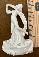 Antique Art Deco Porcelain Nude Female Hat Pin Holder Germany 4.5”