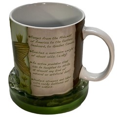 ENESCO Smallmouth Bass Coffee Mug 16oz Ceramic w Coaster Fishing Gift Set NEW