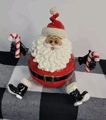 Jiggling Santa Ceramic Figurine Fitz & Floyd Gift Gallery Christmas Bobblehead