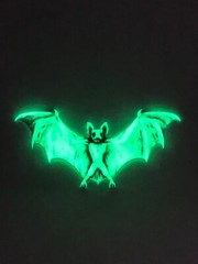 Neil Eyre Designs Halloween Dracula Flying Vampire Bat glow in dark Magnet v2
