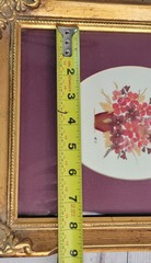 Gold Toned Wood Frame Press Flowers Gallery Wall Signed Louise Toluemke Kansas