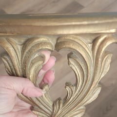 VTG Gold Sconces Wood French Style Heavy Plates Candles Decorative Items Indoor