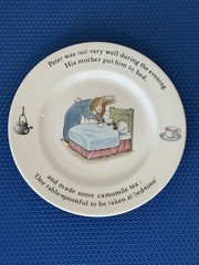 Vintage 1980s Wedgewood Bone China Featuring Peter Rabbit Plate Bowl 2 Cups